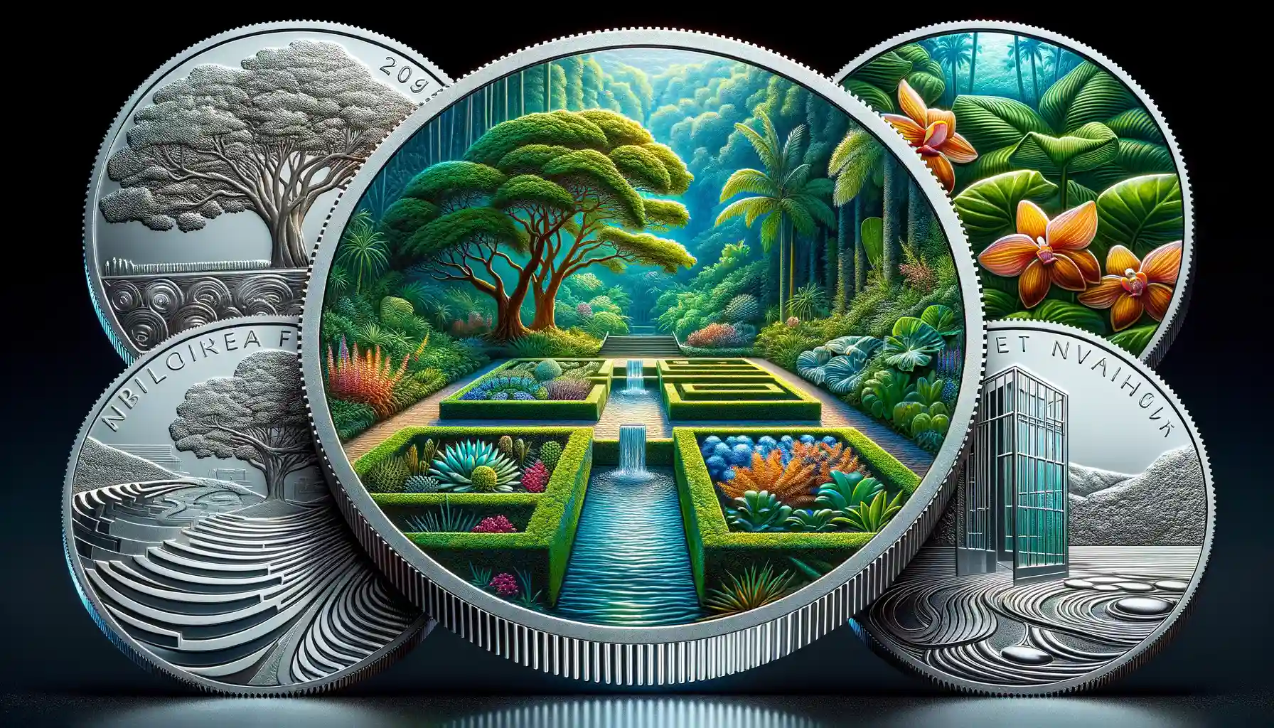 Examples of Coins Depicting Botanical Gardens Worldwide