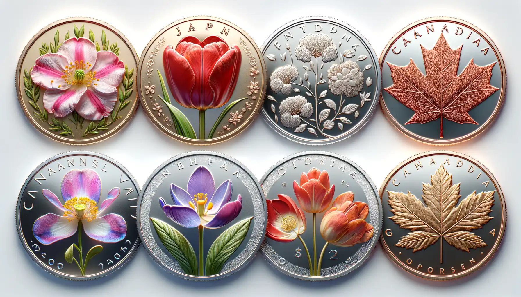 Notable Flower-Themed Coins from Different Countries