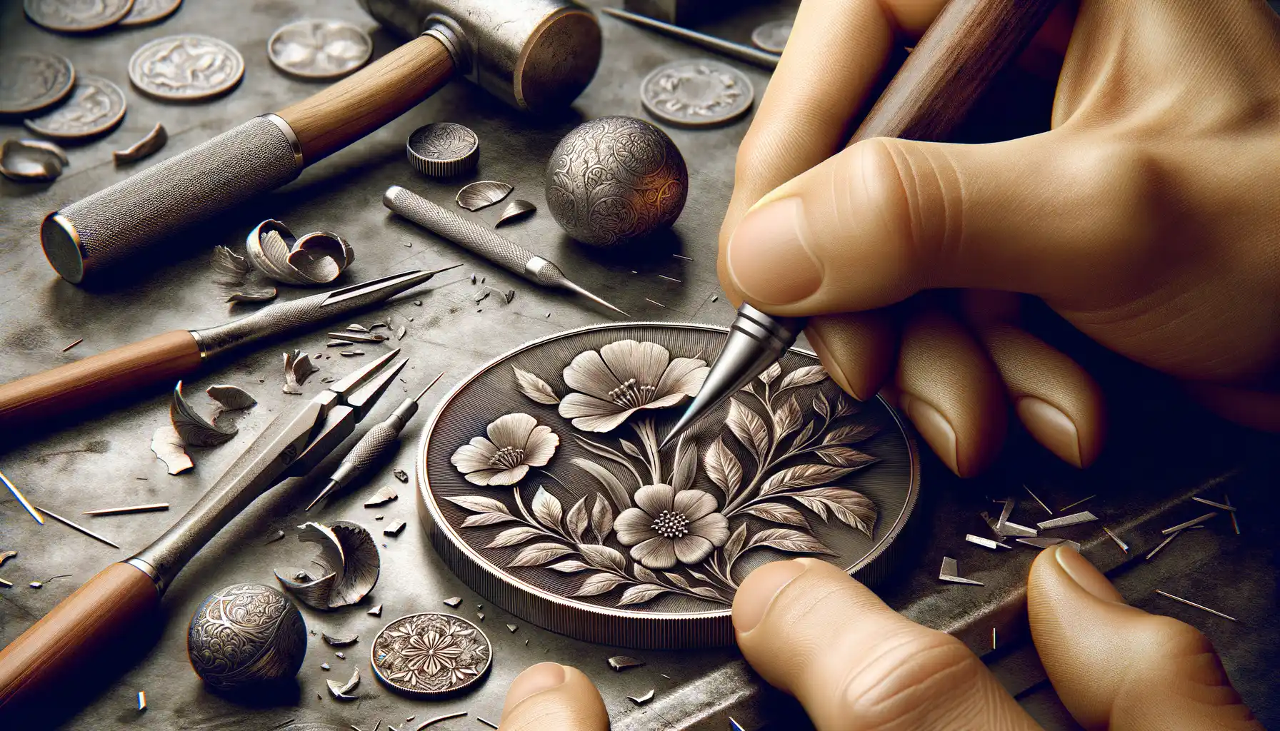 Techniques Used to Engrave Floral Designs on Coins